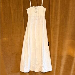 Lulu's Ivory Smocked Bodice Maxi Dress with Spaghetti Straps